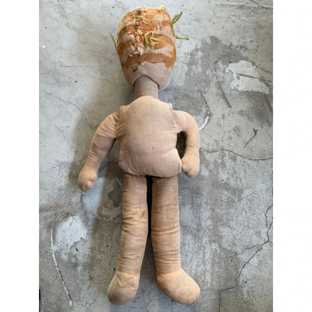 Vintage Cloth Doll Articulated Body‎ Chubby Baby Face Big Eyes Collectible Toy